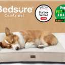 Bedsure SupportMax Orthopedic Dog Bed Medium Size Dog - As Seen on TV Extra Thick Supportive Medium Dogs Beds with Waterproof Washable Cover, Comfort Pet Bed Sofa with Soft Sherpa, Beige, 35" (Cream)