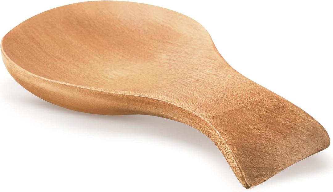 Patelai Acacia Wood Spoon Rest for Stove Top Bamboo Holder for Spatula Rest for Kitchen, Counter Spoon Holder for Countertop, Modern and Rustic for Farmhouse as Dining Table Decoration(Wood Color)