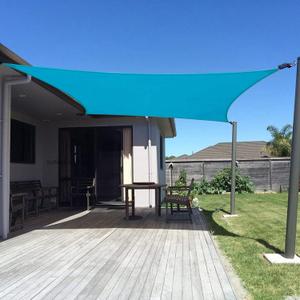 SUNNY GUARD Sun Shade Sail 16'x16'x22' Triangle Turquoise Blue UV Block Sunshade for Backyard Yard Deck Patio Garden Outdoor Activities and Facility