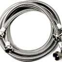 2-Pack Premium Stainless Steel Washing Machine Hoses - 6 FT No-Lead Burst Proof Inlet Supply Lines - 90 Degree Elbow Connection - 10 Year Warranty