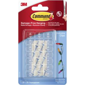 Command 17026CLR-ES Decorating Clips, Clear, 20-Clips