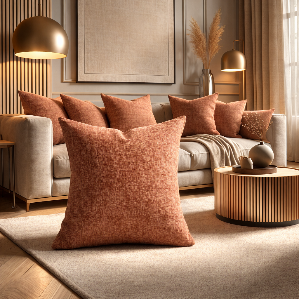 Big Size Decorative Throw Pillow Covers 30x30 Inch for 32x32 Pillow Insert,Linen Blend Pillow Covers, Solid Color Pillow Covers for Couch Sofa BedBeige