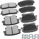 cciyu D1056 D1057 Front & Rear Professional Ceramic Brake Pads Set fit For 2005-2019 For Chrysler 300,2009-2019 For Dodge Challenger,2006-2019 For Dodge Charger,2005-2008 For Dodge Magnum