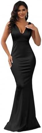 Guanouhy Women's Fashion Ruched Bodycon Dress Sleeveless Sexy One Shoulder Wrap Satin Belted Cocktail Dresses, Large