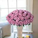 50 PCS Roses Artificial Flowers, Realistic Fake Roses with Long Stems Silk Flowers for DIY Wedding Bouquet Party Celebration Home Bridal Shower Decoration Valentine's Day Gift for Her Wife, Dusty Rose