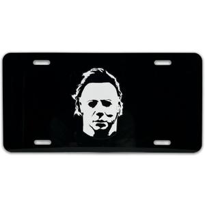Officially Licensed Halloween Michael Myers Black Automotive-Grade Plastic Decorative Front Plate | Weatherproof Vehicle Accessory for Cars, SUVs, Trucks (12" x 6")