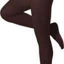 Syhood Women's Opaque Tights L/XL 80d Nylon Microfiber Stockings Footed Pantyhose (Dark Coffee)