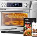 COSORI Smart 12-in-1 Air Fryer Toaster Oven Combo, Airfryer Convection Oven Countertop, Bake, Roast, Reheat, Broiler, Dehydrate, 75 Recipes & 3 Accessories, 26QT, Silver-Stainless Steel