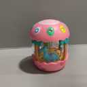 M SANMERSEN Baby Girl Toys 6-12 Months, Dinosaur Rotating Light Up Musical Baby Toys for 0-6 12-18 Months Newborn Infant Crawling Tummy Time Toys, Birthday Valentines Day Baby Girl Gifts - Pink