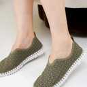 Project Cloud Womens Shoes - Lightweight Summer Loafers for Women with Memory Foam Insole - Breathable Womens Loafers - Perfect Summer Shoes for Women 2025 (Rose, Olive, 9)