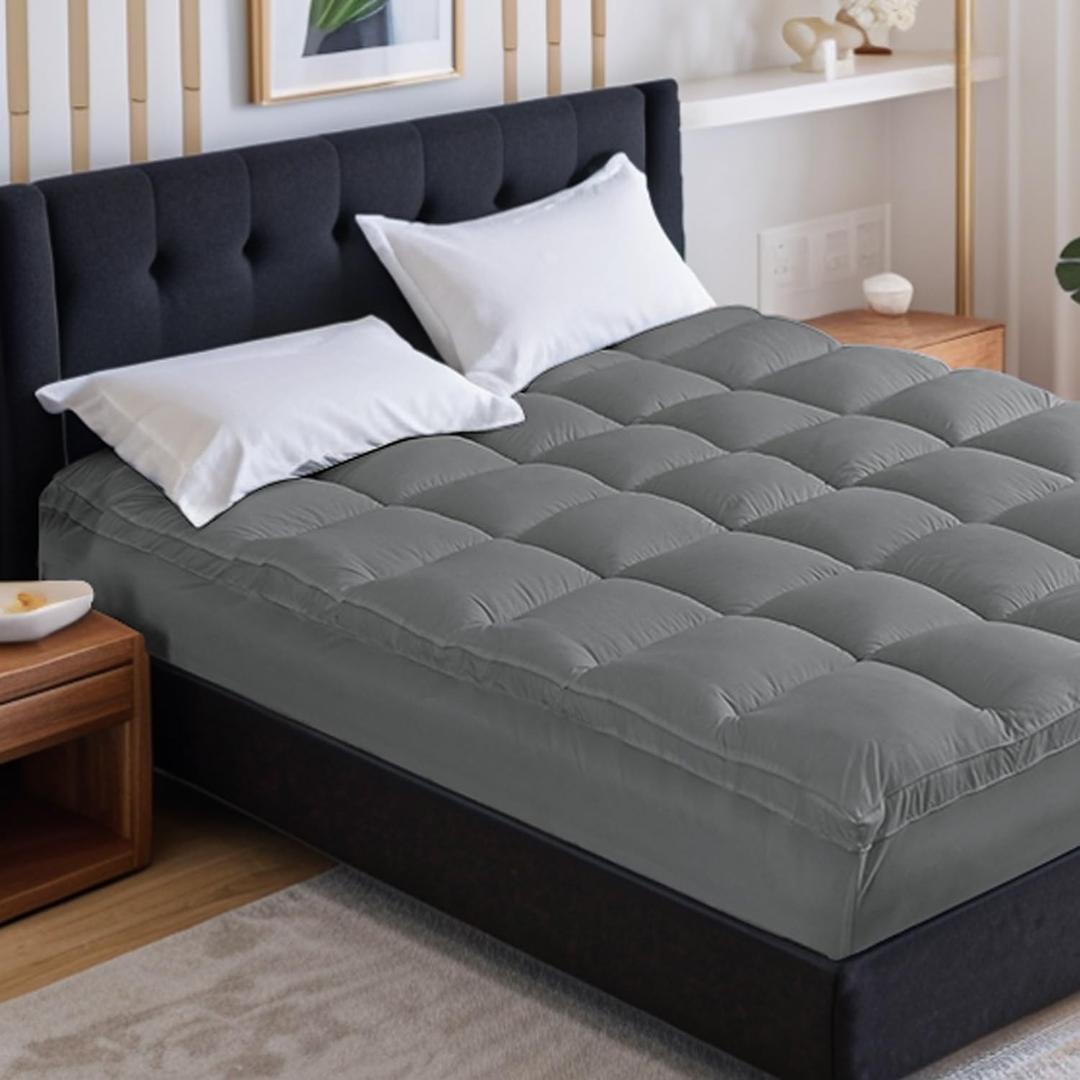 wOod-it Full Mattress Topper, Extra Thick Mattress Pad Cover for Back Pain with Soft Down Alternative Fill, Cooling Breathable Pillow Top Protector with 8-21 Inch Deep Elastic Pocket