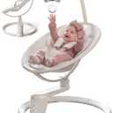 Grownsy Baby Swings for Infants, Dual Motion Side-to-Side & Front-to-Back Baby Swing Rocker with 5 Speeds and Built-in Music, 270 Seat Rotation, 5-Point Harness for Newborn 0-9 Months