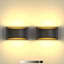 Dimmable Wall Sconces, Wall Mounted Led Wall Lights with ON/Off dimmer Switch Touch Control for Bedroom, Hallway (Black, 3000K 2pack)