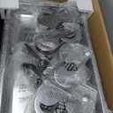 IMACONE 4 Pack Chafing Dish Buffet Set, 8QT Stainless Steel Rectangular Chafers and Buffet Warmer Sets for Catering, with Food & Water Pan, Lid, Foldable Frame, Fuel Holder for Event Party Holiday (Silver)