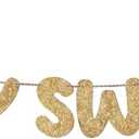 Fulmoon Pre Strung Happy Sweet 16 Banner Glitter Sixteenth Birthday Party Decorations 16th Party Sign Sweet 16 Party Decorations for Birthday Party Bachelorette Party(Champagne Gold)