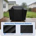 SunPatio Gas Grill Cover 60 Inch, Outdoor Heavy Duty Waterproof Barbecue Gas Cover, UV and Fade Resistant, All Weather Protection Compatible for Weber Charbroil Brinkmann Grills and More, Black