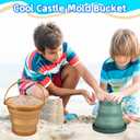Dilabnba Collapsible Beach Buckets Set Toys, Easter Eggs Buckets, 3PCS 2.5 L Portable Silicone Foldable Pails for Camping Sandbox Garden Beach Party Fishing