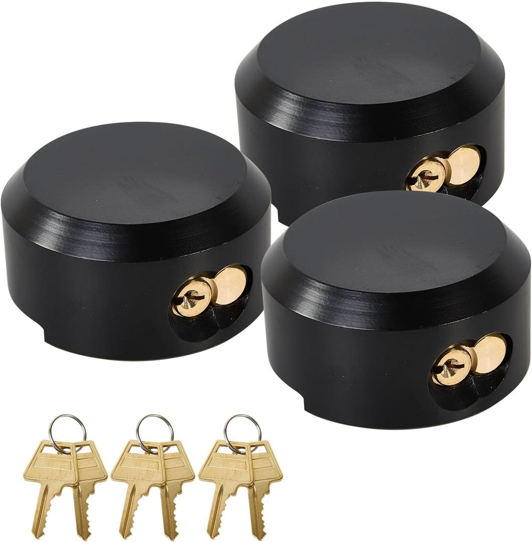 3 Pack Puck Locks for Trailers Keyed Alike 2-7/8 Hidden Shackle Padlocks Heavy Duty Solid Steel Trailer Door Lock W/6 Keys High Security Anti Theft Van Door Lock for Trucks Shed