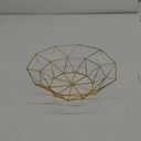 IBWell Geometric Metal Wire Fruit Bowl, Iron Arts Fruit Storage Baskets for Kitchen Counter (Gold, Normal)