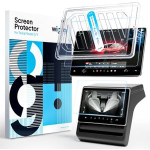 Wigoo Tesla Model Y Premium 2025 & Model 3 Highland Screen Protector Matte [No Glare & Fingerprint] Model 3 (2024~2026)/Model Y Premium Accessories, 15.4" Tempered Glass Protector with Alignment Kit