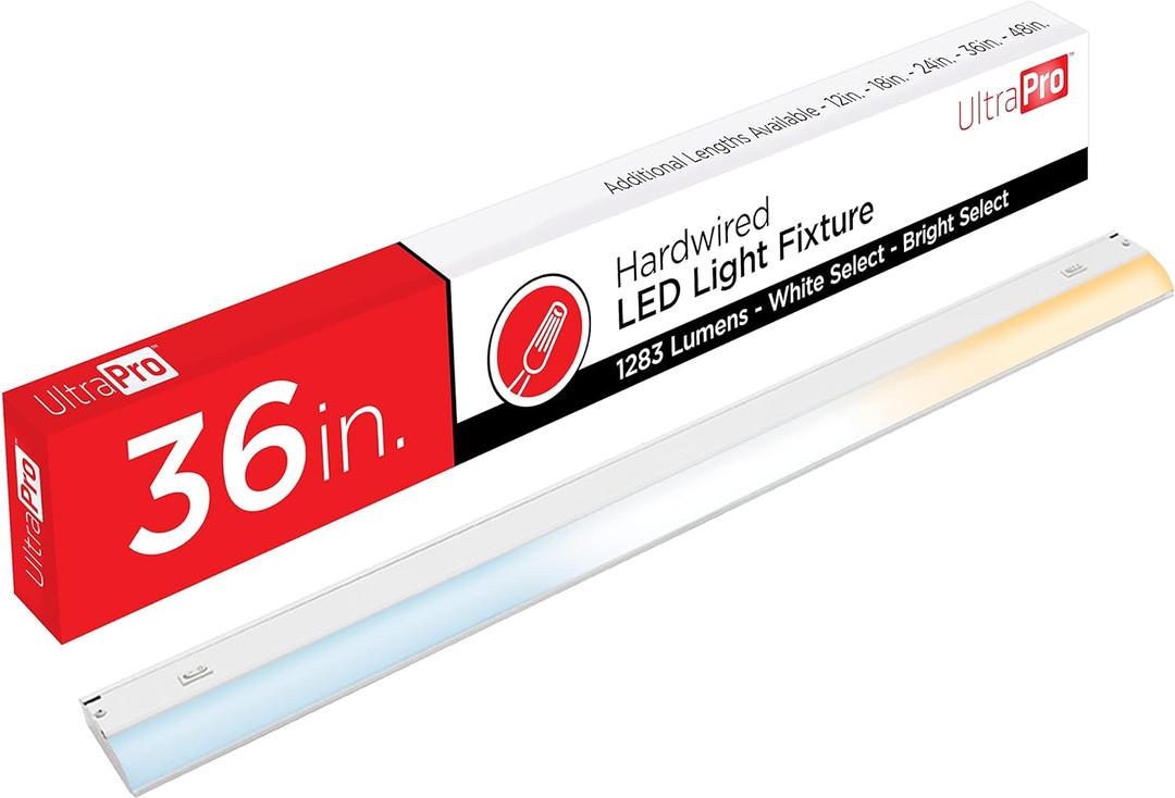 UltraPro 36 inch Hardwired Under Cabinet Lights, 3 Color Settings - 2700K/4000K/5000K - Warm White, Cool White, and Daylight, Under Cabinet Lighting, Dimmable Under Counter Lights for Kitchen, 45369