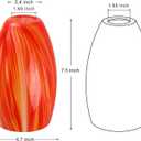 Oval Art Glass Lamp Shade Only Glass Light Cover Replacement for Kitchen Island replacement glass shades for Mini Pendant Ceiling Lights Chandelier Red and Orange