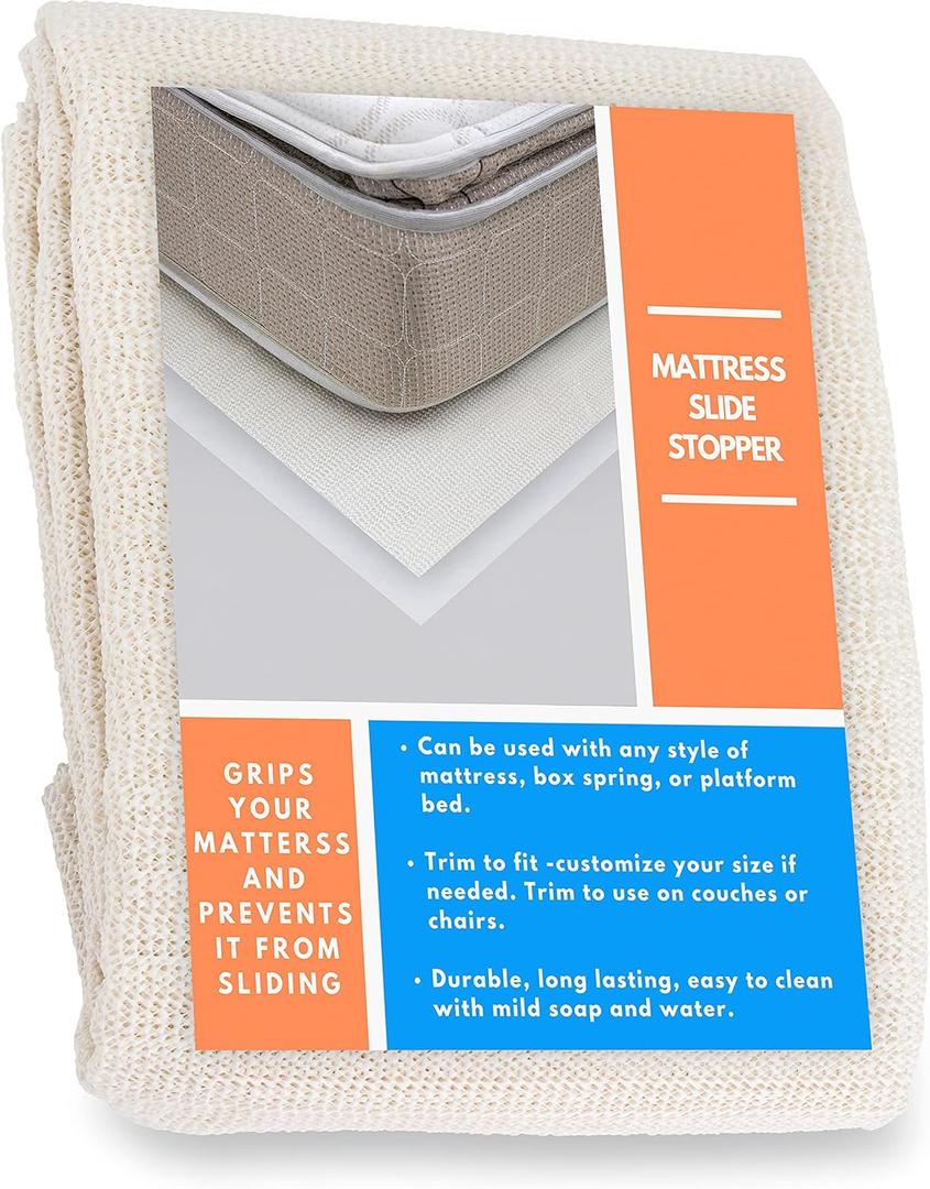 Mattress Slide Stopper | Better Bedder Non-Slip Gripper for Air, Floor, Futon & Bed Frames | Anti-Slip Pad for King Size Mattress & Futons (Tan)