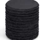 13 Pieces Slate Drink Coasters, GOH DODD 4 Inch Black Coasters Stone Coaster Set, Laser Engraving Blanks with Anti-Scratch Bottom for Home Office Bar Outdoor Housewarming Gifts Wedding Party, Round