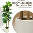 5ft Fake Fiddle Leaf Fig Tree, Realistic Fake Plants with Natural-Looking Trunk, Evergreen Faux Plants Indoor for Home & Office Decor3 Poles, White Pot
