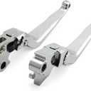 Motorcycle Levers Brake Clutch Handle Lever Adjustable Fit for Harley 1996-2007 Touring Road King Electra Glide Road Glide Street Glide 96-03 Sportster XL 96-17 Dyna Softail (Short, Chrome)