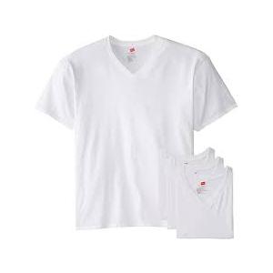 3 PCS Hanes Men’s Tall 100% Cotton V-Neck Undershirts, Tugless, Ultra Comfort, White - 5 (Size: 2 pcs. XL and 1 pc. 2XL)
