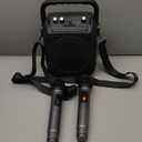 Karaoke Machine, Portable Bluetooth Speaker with 2 Wireless Microphones for Adults & Kids with Lights, Karaoke Microphone with PA System Supports USB/TF/FM/AUX for Home Party Home System Packages (Black)