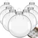 Clear Glass Christmas Ornaments, 3.15 inch DIY Christmas Ornaments Balls, Glass Ornaments for Crafts Fillable - 12 PCS