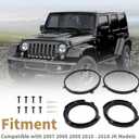Headlight Mount Bracket Ring Replacement Set 4Pcs Compatible with Wrangler JK 2007-2018