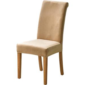 Velvet Chair Covers for Dining Chairs Set of 6, Stretchy Soft Parson Chair Covers Removable Washable Kitchen Dining Room Chair Slipcovers with Elastic for Universal Fit (Beige)