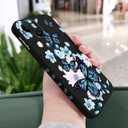 for iPhone 15 Case Anti Scratch Soft Microfiber Lining, Soft Shockproof Slim Fit Floral for iPhone 15 Phone Cover 6.1 inch-Aurora Butterfly Black