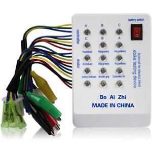 ZHANGLI E-Bike Tester 24V/36V/48V/60V/72V Brushless MotorTester with Indicator, Portable Riding Quick Battery Powered Spared Device Tester Controller