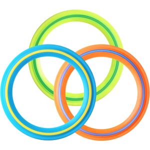 JEEFUD Flying Disc for Kids Adults 11 inch Flying Ring, 3 Pack Beach Backyard Sports Play Soft Discs, Sport Outdoor Tossing Toy Gift for 4+ Year Old Boys Girls Family 3PCS (YellowOrange & Turquoise)