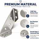 2 x 12PCS Stainless Steel Corner Brackets, 2mm L Braces for Wood.