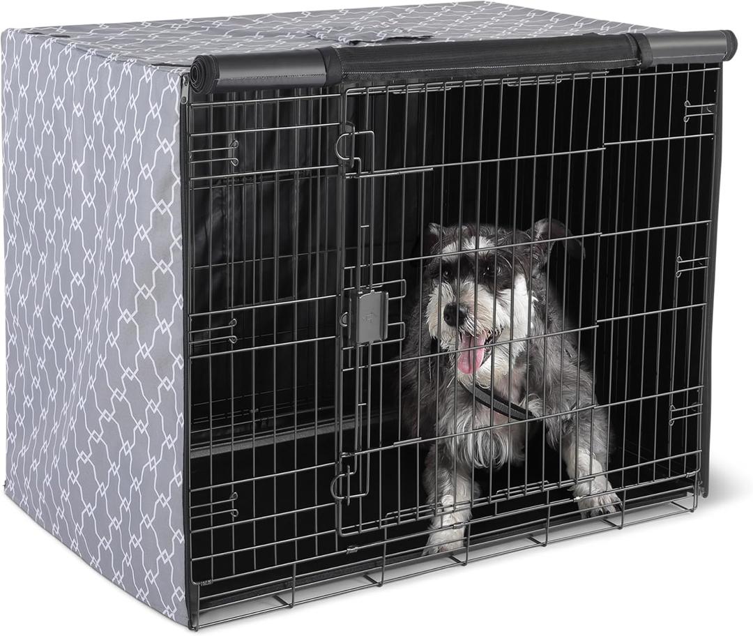  Dog Cage Cover for 42-inch Wire Crates, Heavy-Duty with Zippered Panels