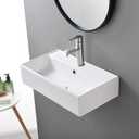SHACO Wall Mount Bathroom Sink, 21x12 Inch Small Bathroom Sink with Wall Mount Screw, Commercial Wall Hung Floating Sink White Single Hole Lavatory Powder Room Washroom