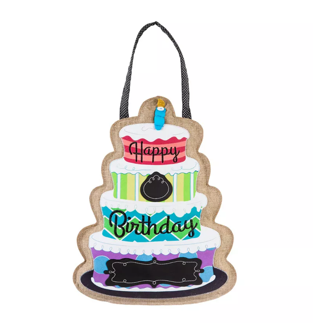 Evergreen Enterprises Happy Birthday Burlap Door Decor