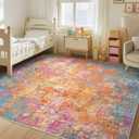 RELEANY Washable 8'x10' Abstract Area Rug for Living Room Starlight