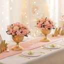 Sziqiqi Gold Metal Urn Compote Vase, Flower Weddings Centerpieces, 10Pcs
