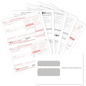 W2 Forms 2025 with Envelopes,4 Part W-2 Tax Forms 2025, 4-Part W-2 Forms with 25 Self-Seal Envelopes, Laser Forms Designed for Accounting(W2 4 Part 25 with Envelopes)