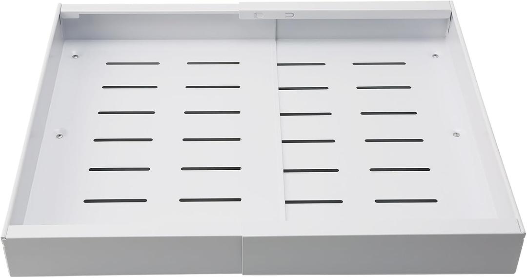 FAMKIT Expandable Pull Out Cabinet Organizer, No Drilling Slide-Out Drawer with Adhesive Nano Film, Adjustable Width 12.6-20.5in Shelf Storage Drawer for Kitchen Base Cabinet Organization