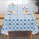 Heavy Duty Vinyl Tablecloth with Flannel Backing Waterproof Oil-Proof Plastic Table Cloth Stain-Resistant Wipeable Rectangle or Square Table Cover for Indoor and Outdoor (Floral Vine,60x84 Inch)