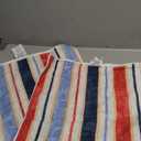 Outdoor Throw Pillow Covers Pack of 2, Decorative Water Repellent Square Pillow Cases 18x18 Inch, Patio Pillowcases for Home Patio Furniture Use, Stripe Red Blue