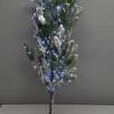 VINGLI 4ft Lighted Artificial Pine Tree, Flocked Christmas Tree with 325 Warm White Lights, 48 Branches for Indoor Outdoor Christmas Festival Party Decoration