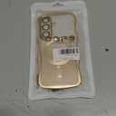 Glitter for Galaxy S26 Case with Camera Lens Protector,[Privacy Screen Protector] Bling Sparkle Protective Magnetic Phone Case for Women Shiny Gradient Cover for Galaxy S26 Gold